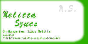 melitta szucs business card
